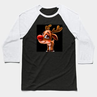 AI Art Cute Male Reindeer Abstract Expressionism Effect Baseball T-Shirt